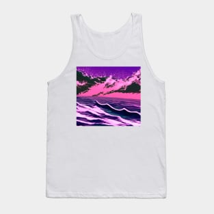 Aesthetic Vaporwave Ocean Waves Tank Top